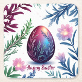 Elegant Easter Egg Botanical Art Kartonnen Onderzetters (Voorkant)