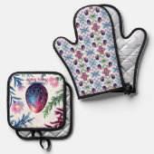 Elegant Easter Egg Botanical Art Ovenwant & Pannenlap Set (Voorkant / Achterkant)