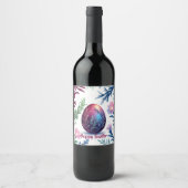 Elegant Easter Egg Botanical Art Wijn Etiket (Voorkant)