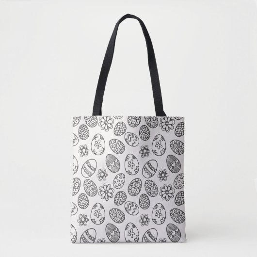 Elegant Easter Eggs Floral Pattern | Canvas tas (Voorkant)