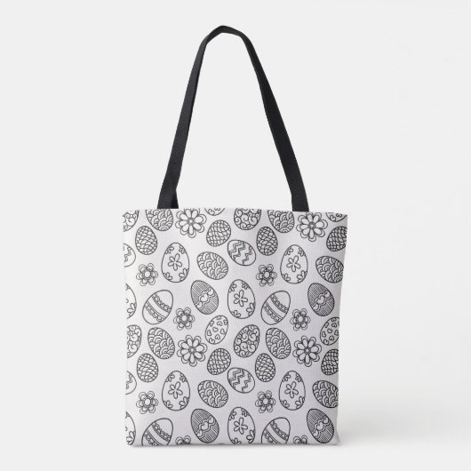 Elegant Easter Eggs Floral Pattern | Canvas tas (Achterkant)