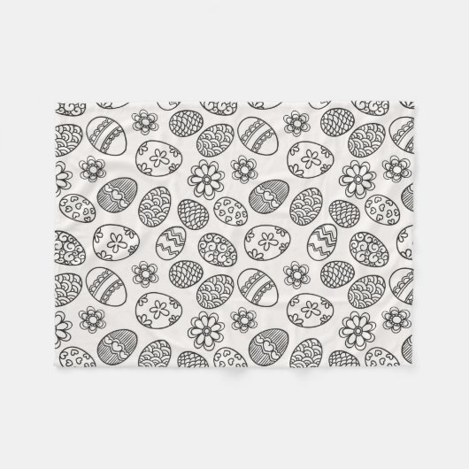 Elegant Easter Eggs Floral Pattern Fleece Blanket (Voorkant (Horizontaal))