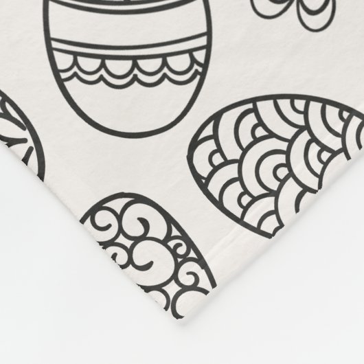Elegant Easter Eggs Floral Pattern Fleece Blanket Deken (Hoek)