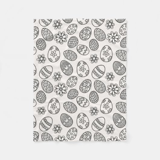 Elegant Easter Eggs Floral Pattern Fleece Blanket Deken (Voorkant)