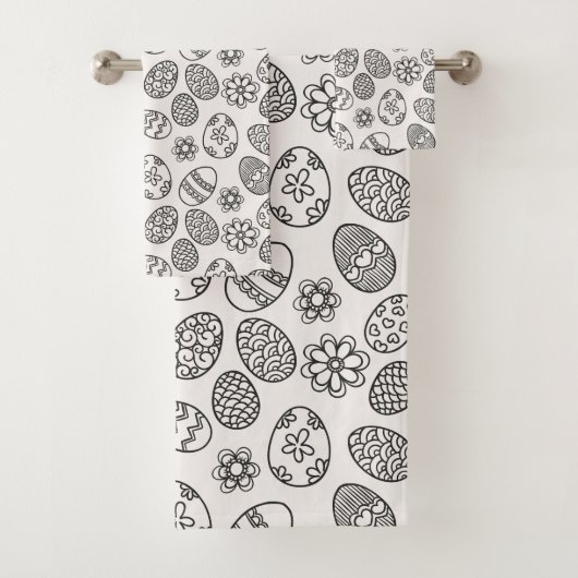 Elegant Easter Eggs Floral Pattern | Handdoekset Bad Handdoek (Insitu)