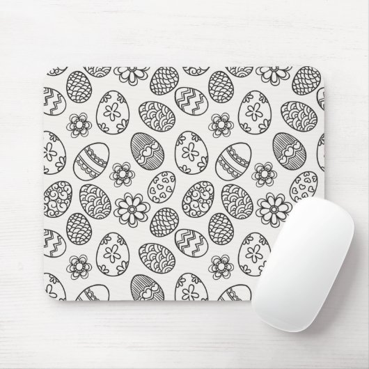 Elegant Easter Eggs Floral Pattern | Mousepad Muismat (Met muis)
