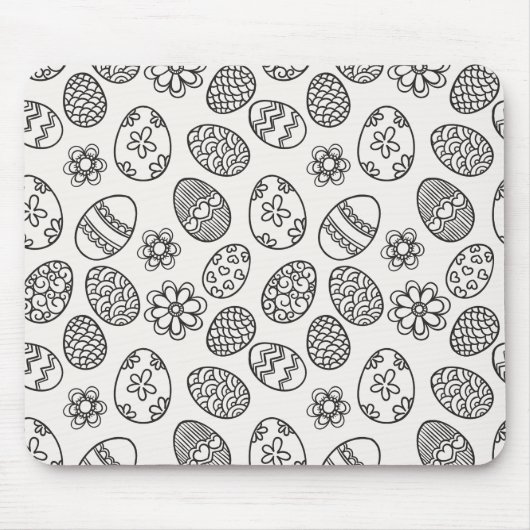 Elegant Easter Eggs Floral Pattern | Mousepad Muismat (Voorkant)