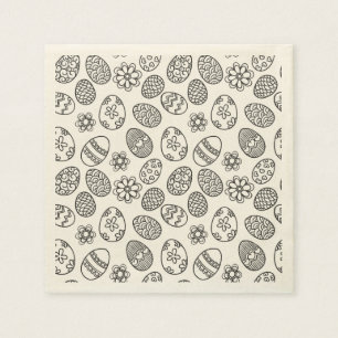 Elegant Easter Eggs Floral Pattern Papier Napkin Servet