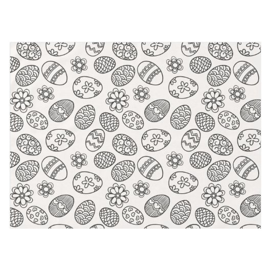 Elegant Easter Eggs Floral Pattern | Tablecloth Tafelkleed (Voorkant (Horizontaal))