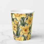 Elegant Easter Floral Daffodil Waterverf Design Papieren Bekers (Achterkant)