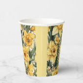 Elegant Easter Floral Daffodil Waterverf Design Papieren Bekers (Rechts)