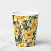 Elegant Easter Floral Daffodil Waterverf Design Papieren Bekers (Voorkant)