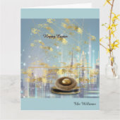 Elegant Easter Folded Greeting Card Kaart (Gele Bloem)