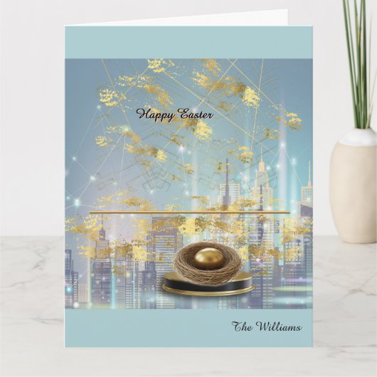 Elegant Easter Folded Greeting Card Kaart (Voorkant)