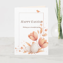 Elegant Easter Greeting Card with Floral Frame Kaart