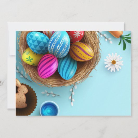 Elegant Easter Nest en Ears Kaart (Achterkant)