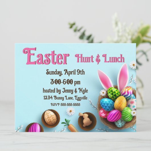 Elegant Easter Nest en Ears Kaart (Staand voorkant)