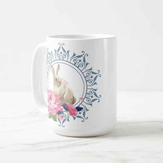 Elegant Easter Rabbit design Koffiemok (Voorkant links)
