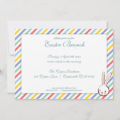 Elegant Easter Stripes Brunch Invitation Kaart (Voorkant)