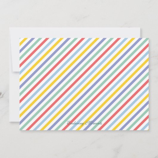 Elegant Easter Stripes Brunch Invitation Kaart (Achterkant)
