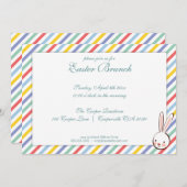 Elegant Easter Stripes Brunch Invitation Kaart (Voorkant / Achterkant)