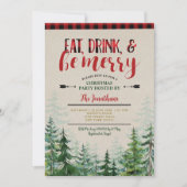 Elegant Eat, Drink en Be Merry Christmas Party Kaart (Voorkant)