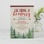 Elegant Eat, Drink en Be Merry Christmas Party Kaart (Staand voorkant)