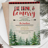 Elegant Eat, Drink en Be Merry Christmas Party Kaart