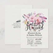 Elegant EAT-Drink en huwelijkshuwelijk Kaart (Voorkant / Achterkant)