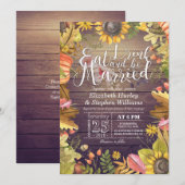 Elegant EAT-Drink en huwelijkshuwelijk Kaart (Voorkant / Achterkant)