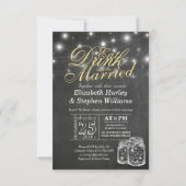 Elegant EAT-Drink en huwelijkshuwelijk Kaart (Voorkant)