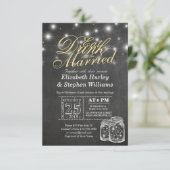 Elegant EAT-Drink en huwelijkshuwelijk Kaart (Staand voorkant)