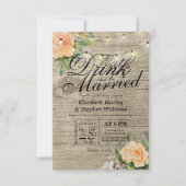 Elegant EAT-Drink en huwelijkshuwelijk Kaart (Voorkant)
