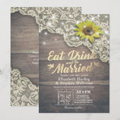 Elegant EAT-Drink en huwelijkshuwelijk Kaart (Voorkant / Achterkant)