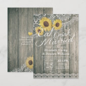 Elegant EAT-Drink en huwelijkshuwelijk Kaart (Voorkant / Achterkant)