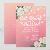 Elegant EAT-Drink en huwelijkshuwelijk Kaart (Voorkant / Achterkant)