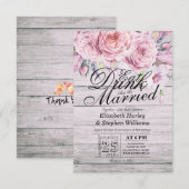 Elegant EAT-Drink en huwelijkshuwelijk Kaart (Voorkant / Achterkant)