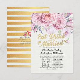 Elegant EAT-Drink en huwelijkshuwelijk Kaart