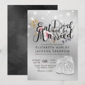 Elegant EAT-Drink en huwelijkshuwelijk Kaart (Voorkant / Achterkant)