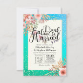 Elegant EAT-Drink en huwelijkshuwelijk Kaart (Voorkant)