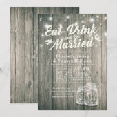 Elegant EAT-Drink en huwelijkshuwelijk Kaart (Voorkant / Achterkant)