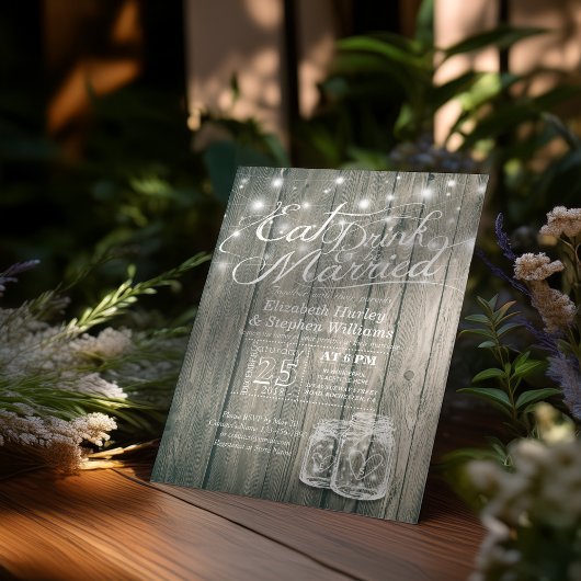 Elegant EAT-Drink en huwelijkshuwelijk Kaart