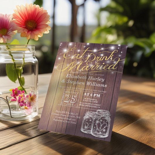 Elegant EAT-Drink en huwelijkshuwelijk Kaart