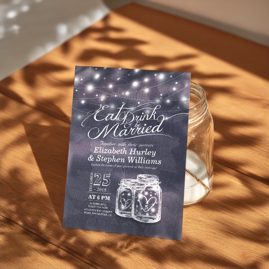 Elegant EAT-Drink en huwelijkshuwelijk Kaart