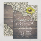 Elegant EAT-Drink en huwelijkshuwelijk Kaart (Voorkant / Achterkant)