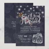 Elegant EAT-Drink en huwelijkshuwelijk Kaart (Voorkant / Achterkant)