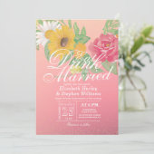 Elegant EAT-Drink en huwelijkshuwelijk Kaart (Staand voorkant)