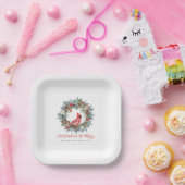 Elegant Eat Drink en prettige kerstfeest Papieren Bordje (Feest)