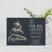 Elegant Eat, Drink & kerstfeest Kaart (Staand voorkant)