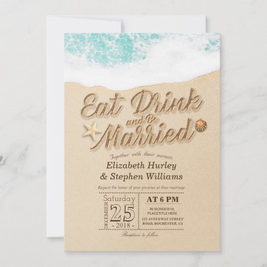 Elegant EAT-Drink wordt gehuwd op zomervakantie Kaart (Voorkant)